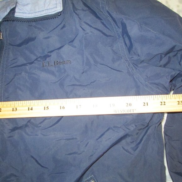 LL Bean Mens Blue Nylon Bomber Jacket Size Medium - Picture 2 of 7